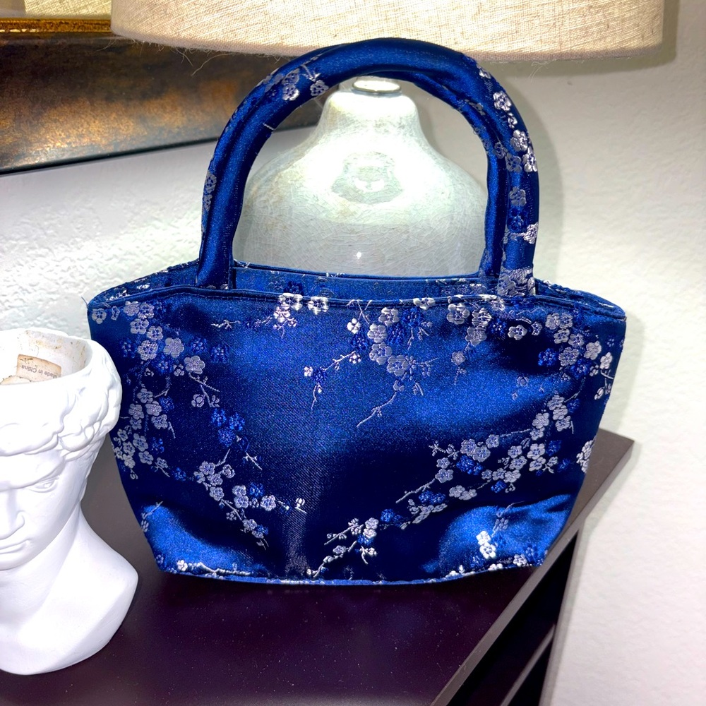 Vintage top handle satin purse